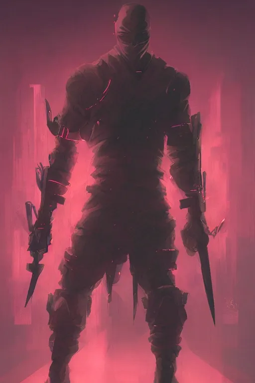 Prompt: portrait of ninja slayer, japan, neon lighting, night city, digital art from artstation, digital illustration by Ruan Jia and Mandy Jurgens and Artgerm and Wayne Barlowe and Greg Rutkowski and Zdislav Beksinski