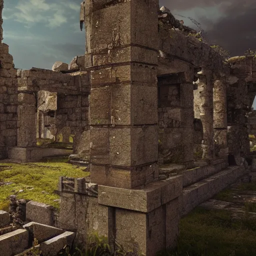 Image similar to ruins of an ancient medieval kingdom, cinematic, past, octane, artstation