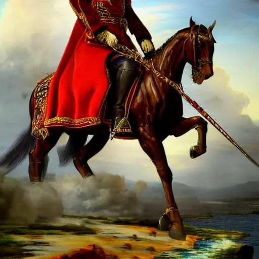 Image similar to Photo of Russian Tsar Nicholas 2 riding a dragon from game of thrones, photorealism,