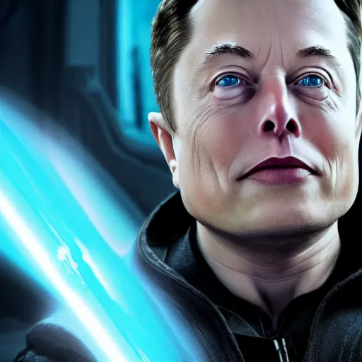 Image similar to elon musk as emperor palpatine as seen in stars wars episode 3 , 8k resolution, full HD, cinematic lighting, award winning, anatomically correct