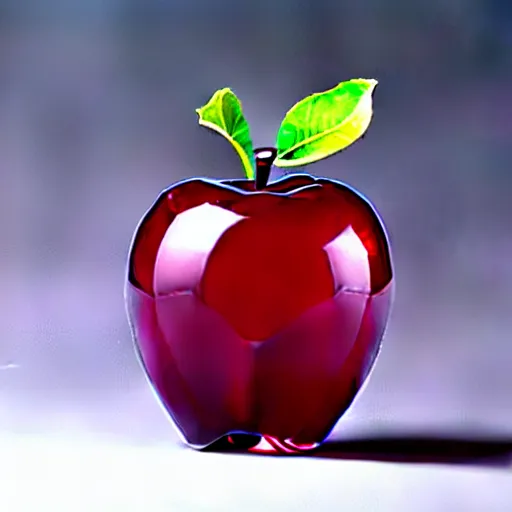 Image similar to An apple is made of ruby crystal.