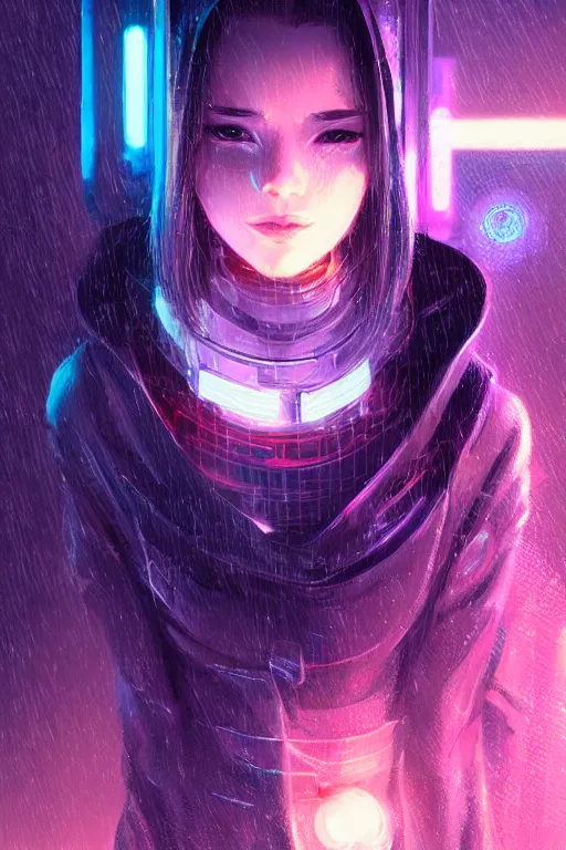 Prompt: portrait futuristic superb cyberpunk young female Summoner, in futuristic snowy thunder flashing tokyo rooftop cyberpunk night, ssci-fi, fantasy, intricate, very very beautiful, elegant, neon light, highly detailed, digital painting, artstation, concept art, soft light, hdri, smooth, sharp focus, illustration, art by tian zi and craig mullins and WLOP and alphonse mucha