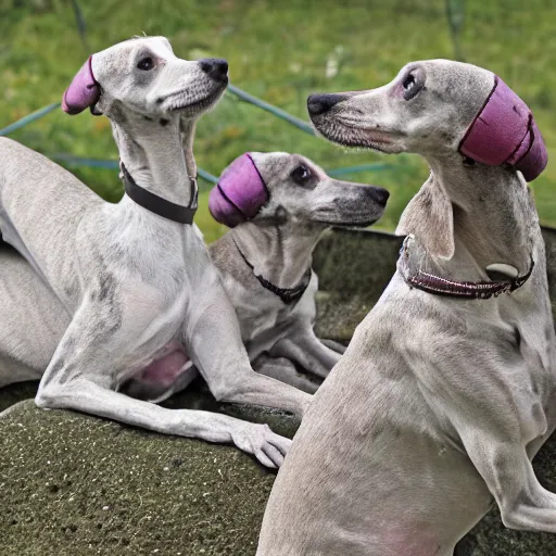 Prompt: Whippets canisters found among shamanic grave goods