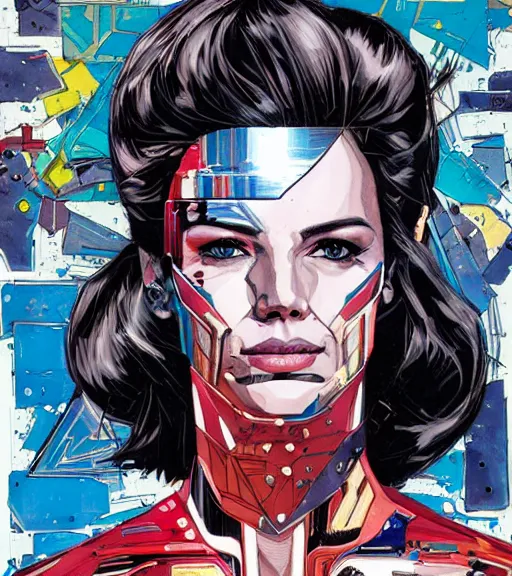 Prompt: portrait of an android, by DC comics and Sandra Chevrier