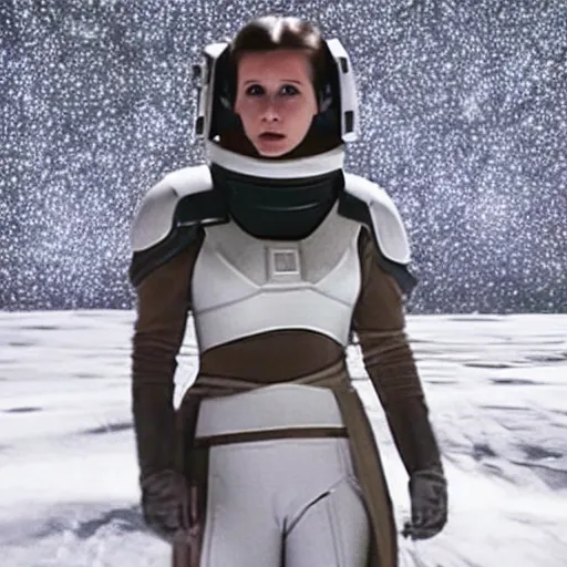 Image similar to princess leia in the movie interstellar