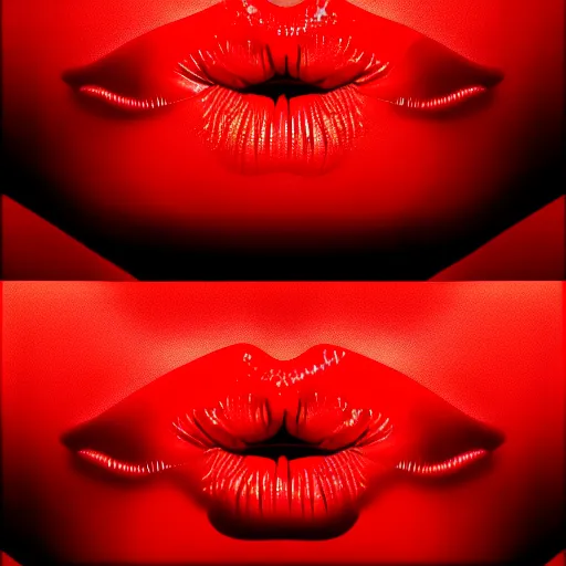 Prompt: lips sewn shut surrounded by red curtains by Conrad Roset and Nicola Samuri, close-up shot, rule of thirds, seductive look, beautiful, intricate, dystopian, sci-fi, extremely detailed, digital painting, artstation, concept art, smooth, sharp focus, illustration, intimidating lighting, incredible art, details visible, very dark ambiance