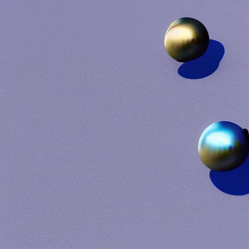 Prompt: smooth reflective chrome spheres floating above a peaceful calm blue ocean landscape, ambient, retro, abstract, surrealism, ray tracing, volumetric light, digital art