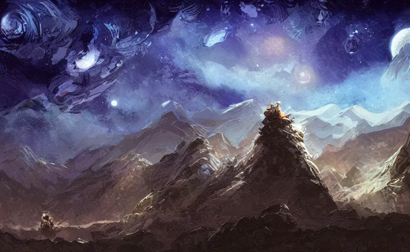 mountains, stars and paisley filled sky, artstation, | Stable Diffusion |  OpenArt