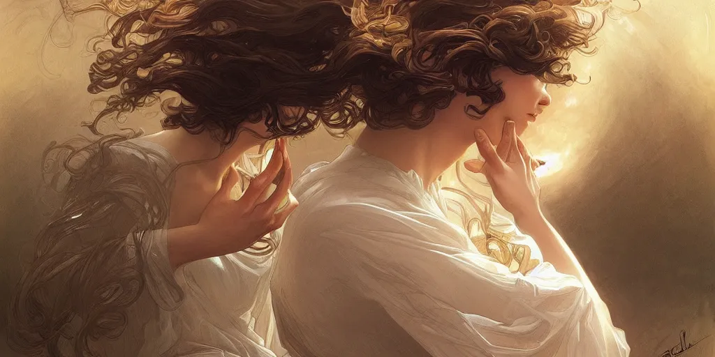 Image similar to inside the curl of a wave, elegant, highly detailed, digital painting, artstation, concept art, smooth, sharp focus, illustration, ArtStation, art by artgerm and greg rutkowski and alphonse mucha and J. C. Leyendecker and Edmund Blair Leighton and Charlie Bowater