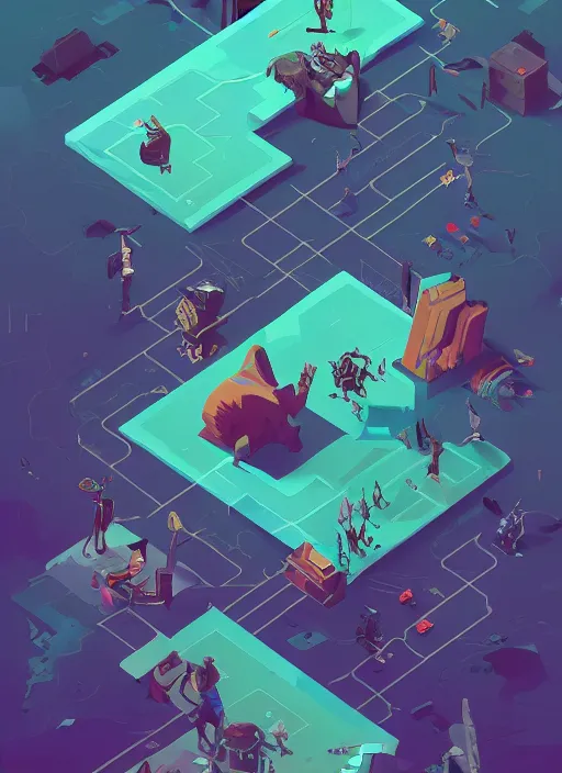 Image similar to axonometric isometric infographic on climate change by makoto shinkai, ilya kuvshinov, lois van baarle, rossdraws, basquiat | afrofuturism, in the style of hearthstone, trending on artstation | dark color scheme