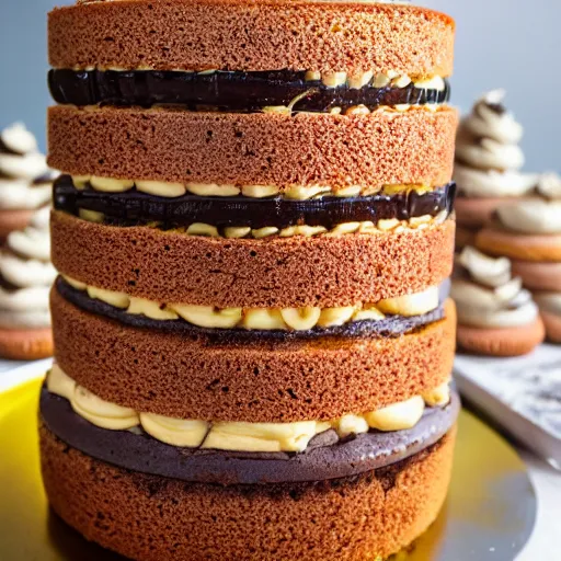 Image similar to professional photography of a cake made of vegemite