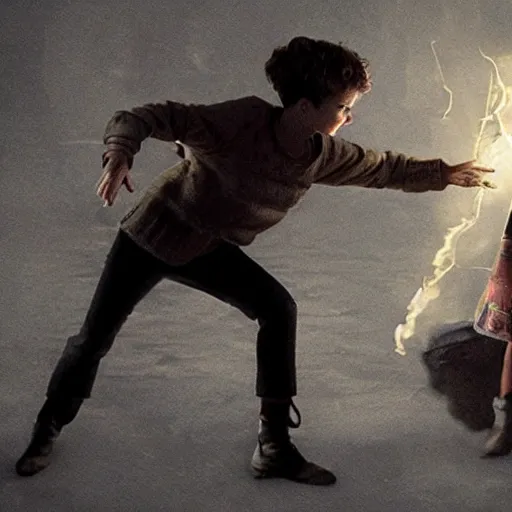 Image similar to eleven fighting vecna