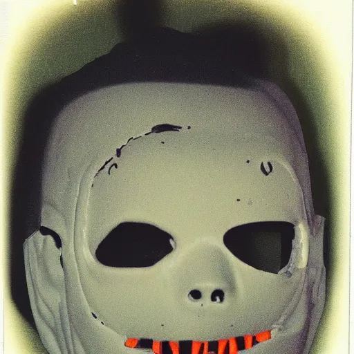 Image similar to polaroid of a creepy halloween mask