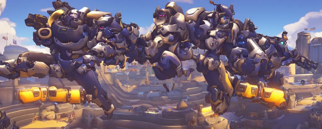 Prompt: a stunning loading screen for a new overwatch map