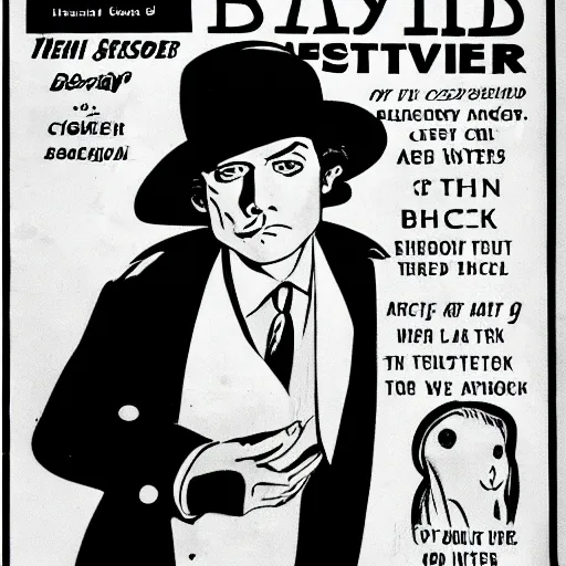 Prompt: baby seal dressed as a private investigator wearing a fedora and trench coat, black and white, pulp comic, by chester gould 1 9 3 2