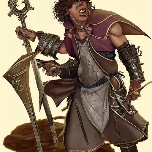 Prompt: 🧙‍♂️ lconic Character illustration by Wayne Reynolds for Paizo Pathfinder RPG