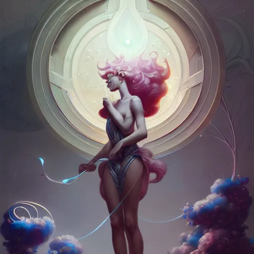 Prompt: collection of beautiful celestial females exposed in cryo chamers by James Jean, intricate, elegant, highly detailed, centered, digital painting, artstation, concept art, smooth, sharp focus, illustration, by Peter Mohrbacher, WLOP