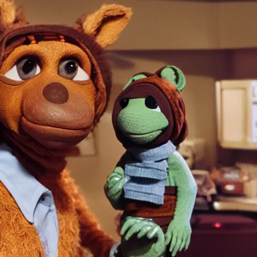 Prompt: ALF and E.T. on the set on Seinfeld, highly detailed, octane render