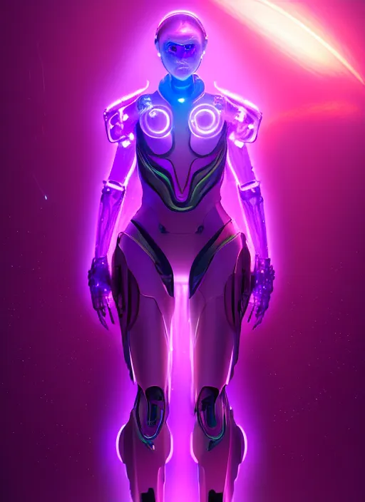 Image similar to portrait of futuristic sci - fi suit lady voidstar, purple, glowing purple energy, intricate, elegant, glowing lights, highly detailed, digital painting, artstation, concept art, smooth, sharp focus, illustration, art by wlop, mars ravelo and greg rutkowski