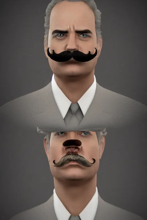 Image similar to inspector mustache, realistic photo, 65mm, digital art, trending on artstation