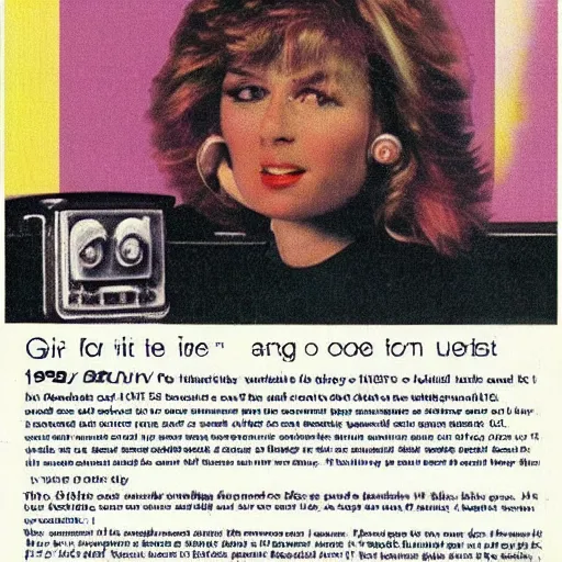 Prompt: 1 9 8 0 s advertisement for getting fired at work because of generating ai art during worktime