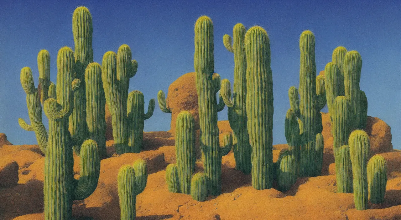 Prompt: single flooded simple cactus tower, very coherent and colorful high contrast!! masterpiece by rene magritte simon stalenhag carl spitzweg syd mead norman rockwell edward hopper james gilleard, minimalist, dark shadows, sunny day, hard lighting