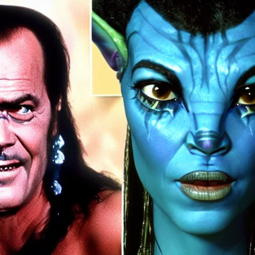 Prompt: jack nicholson as neytiri in avatar