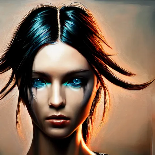 Prompt: a hyperrealistic painting of a beautiful girl, cyberpunk, highly detailed, sharp focus, synthwave