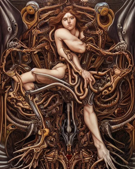 Image similar to artwork by evelyn de morgan, biomechanical, hd, hyper detailed, 4 k