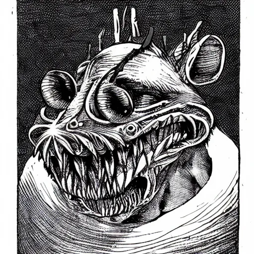 Prompt: a rat monster, horrifying, creepy, nightmare fuel, nightmarish, terrifying,