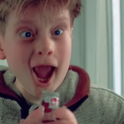 Image similar to Live Action Still of Jerma in Home Alone, real life, hyperrealistic, ultra realistic, realistic, highly detailed, epic, HD quality, 8k resolution, body and headshot, film still