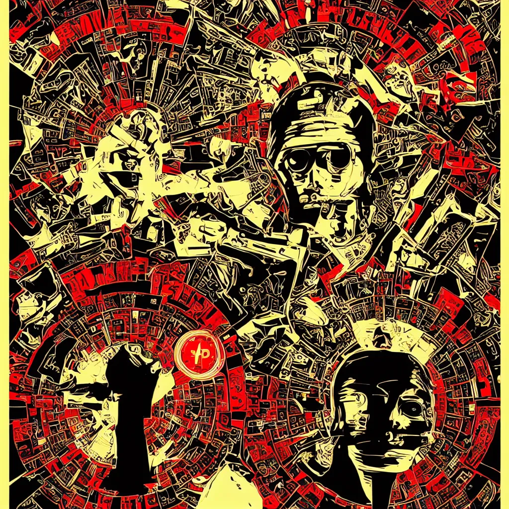 Image similar to it is you humans that are training the AI to take your jobs and make you expendable, by Shepard Fairey, 8K HD