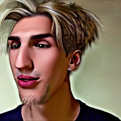 Image similar to xqc, big long nose, underbite