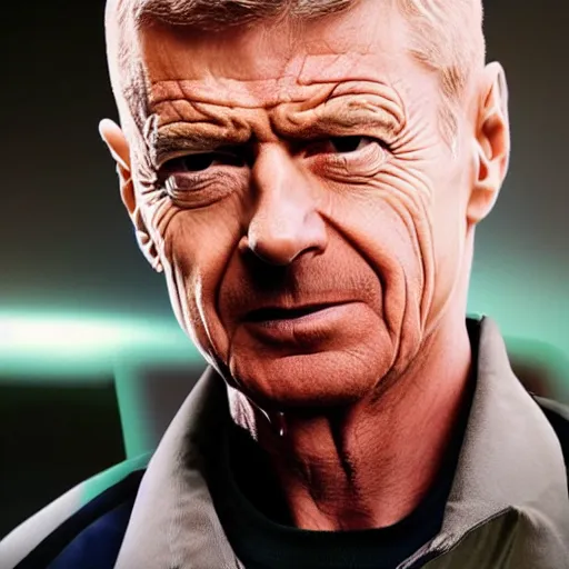 Image similar to Arsene Wenger as Walter White, Breaking Bad, high quality, 4k, high detail, drama,