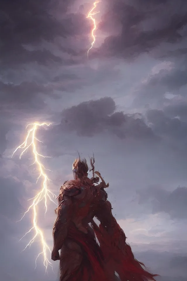 Prompt: the god of lightning by Greg rutkowski
