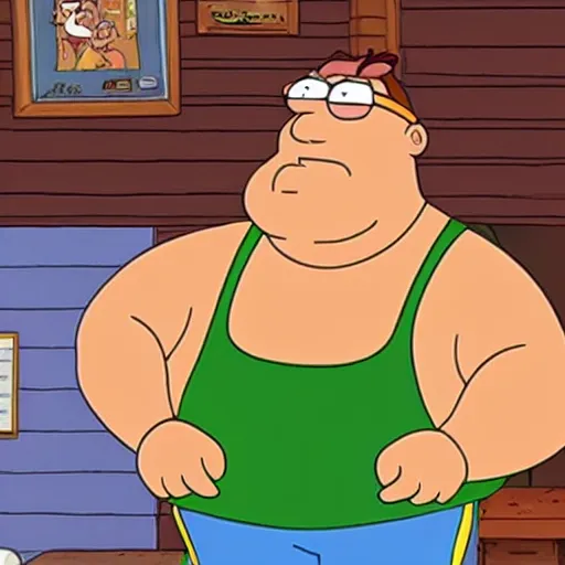 Image similar to nicolas cage as peter griffin in family guy