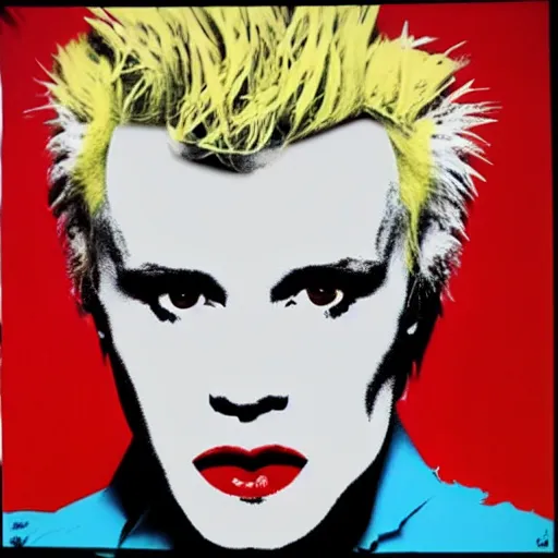 Prompt: billy idol by andy warhol, hd, detailed, 4 k, award winning