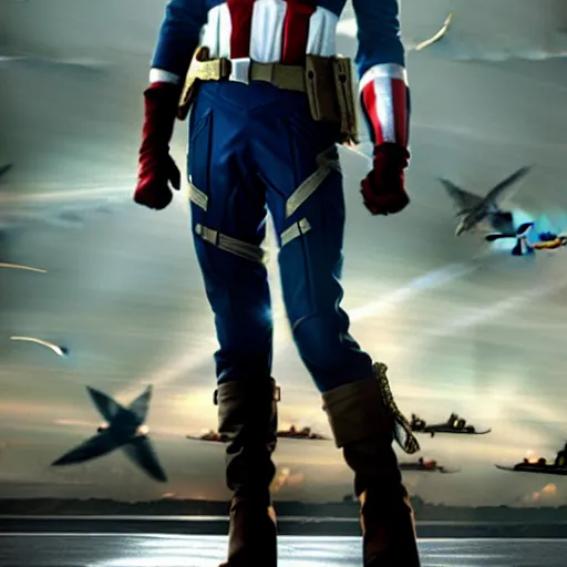 Image similar to Emma Stone as captain America