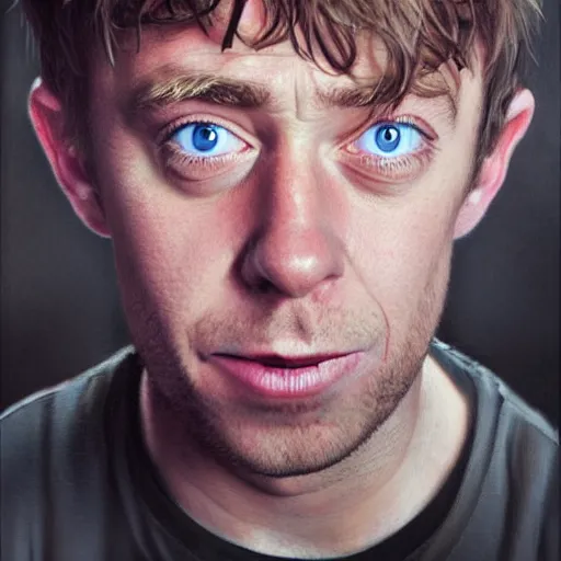 Image similar to Caricature portraits done of a Young Damon Albarn, realistic, hyperrealistic, very realistic, highly detailed, very detailed, extremely detailed, detailed, oil painting, digital art, trending on artstation