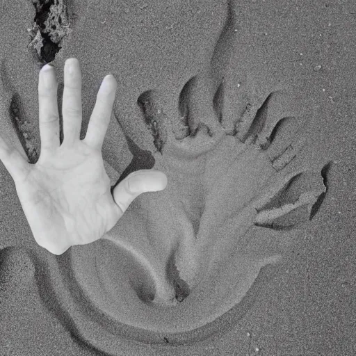 Image similar to desperate hand emerging from the sand