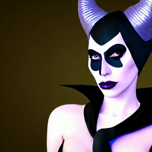 Image similar to Lady Gaga as real life Maleficent, fantasy, artstation, 8k resolution