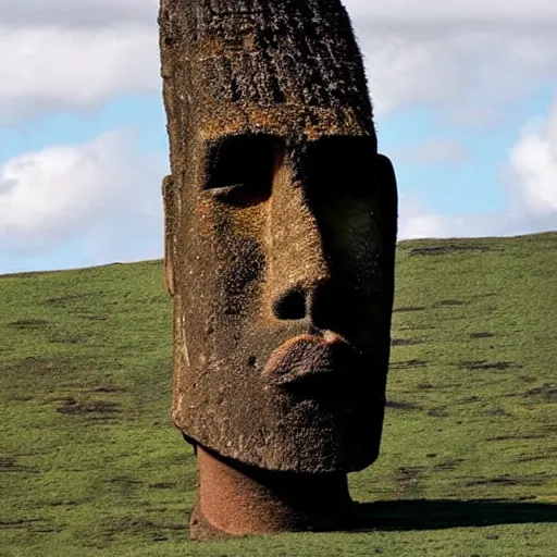 Image similar to Kanye moai head on easter Island