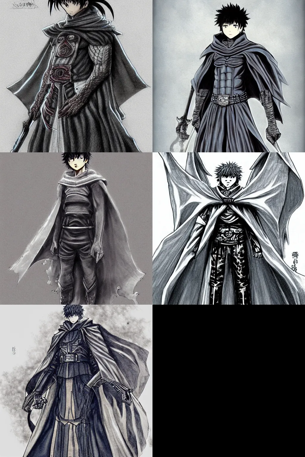 OC adopt 7 closed, male anime character in black cape, png | PNGEgg