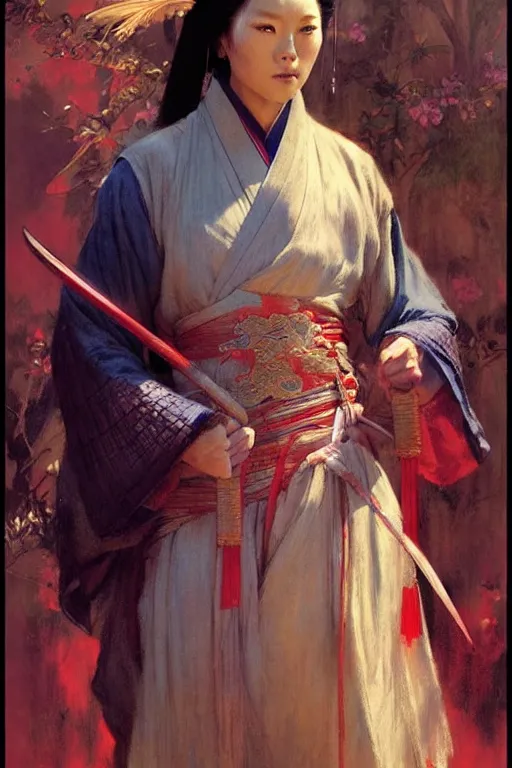 Image similar to wuxia, character design, ancient china, colorful, painting by gaston bussiere, craig mullins, j. c. leyendecker, tom of finland