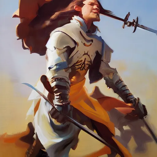 Image similar to greg manchess portrait people throwing swords, profile picture, organic painting, sunny day, matte painting, bold shapes, hard edges, street art, trending on artstation, by huang guangjian, gil elvgren, ruan jia, randy vargas, greg rutkowski