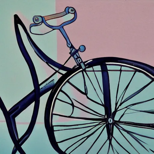 Image similar to a bicycle, painted in the style of pablo amaringo