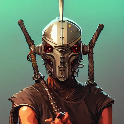 Image similar to cyberpunk viking helmet mask warrior goddess robot ninja fantasy, art gta 5 cover, official fanart behance hd artstation by jesper ejsing, by rhads, makoto shinkai and lois van baarle, ilya kuvshinov, ossdraws