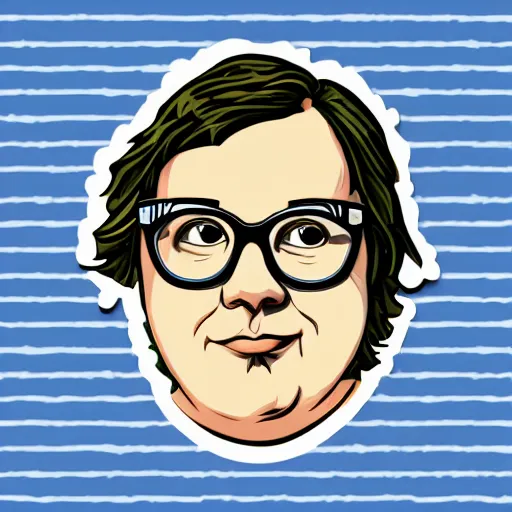 Image similar to clark duke hybrid, vector, svg sticker art