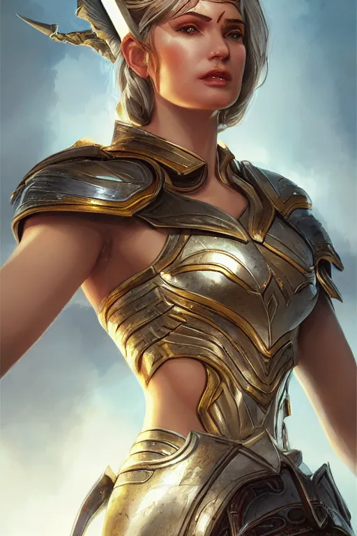 Image similar to amazon valkyrie athena, d & d, fantasy, portrait, highly detailed, headshot, digital painting, trending on artstation, concept art, sharp focus, illustration, art by artgerm and greg rutkowski and magali villeneuve