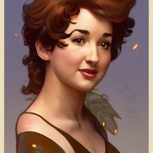 Image similar to milana vayntrub as squirrel girl, highly detailed, digital painting, artstation, concept art, sharp focus, illustration, cinematic lighting, art by artgerm and greg rutkowski and alphonse mucha